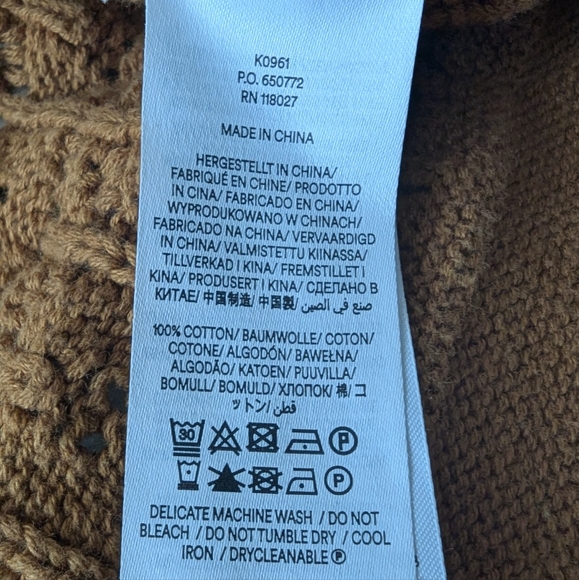 Boden Brown Crochet Cropped Cardigan Women's Sz Medium Short Sleeve Button Front - Picture 4 of 9